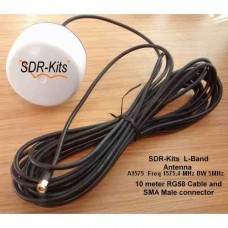 GPS Antenna A1575 with 10m RG58 Cable for 1575.4 MHz GNSS for permanent Use